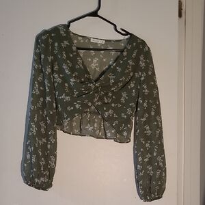 Floral Green Women's Top